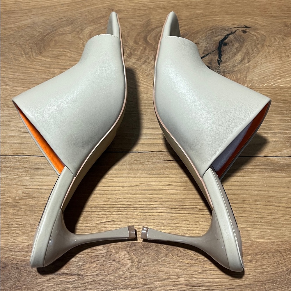 NEW French Connection Nude Kelly High Heel Toe Loop Slides Reg. $118 Size 9 - Picture 5 of 11